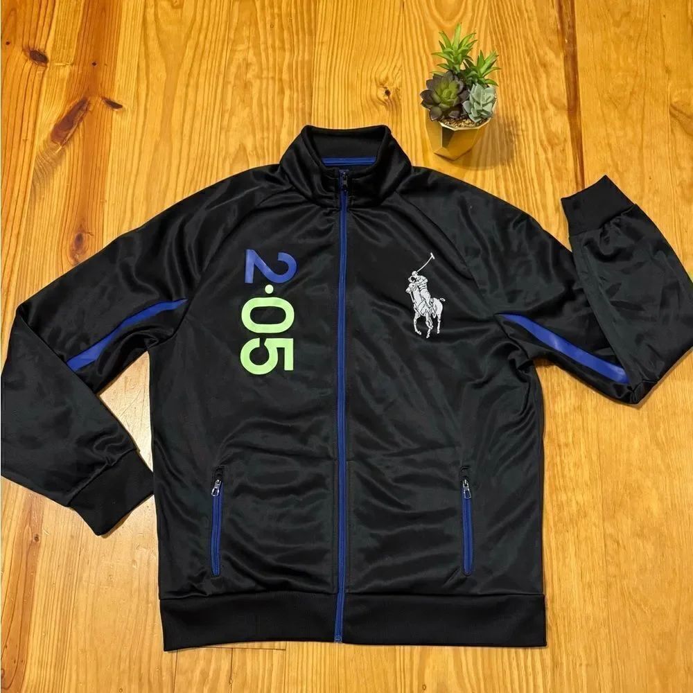 POLO Ralph Lauren Performance Track Jacket USA Big Horse Logo Boys SIZE XL